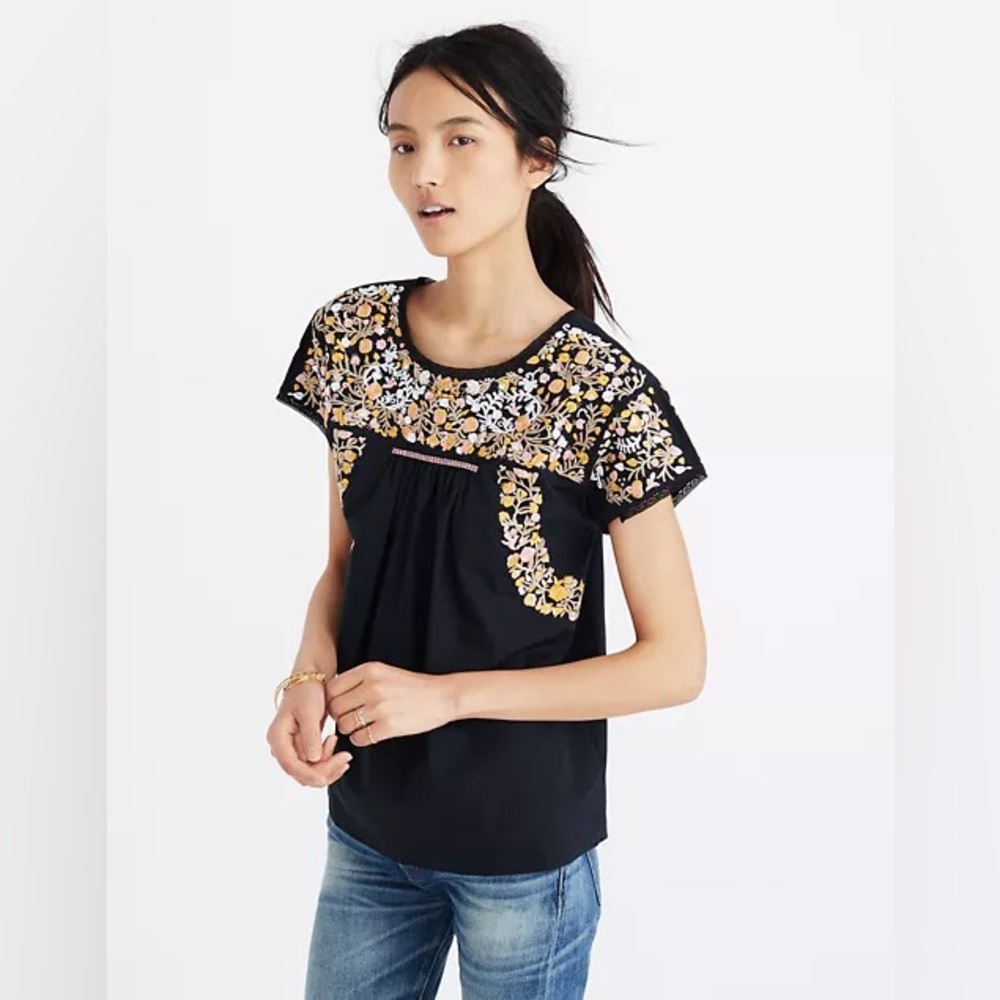 Madewell Embroidered Springtime Top